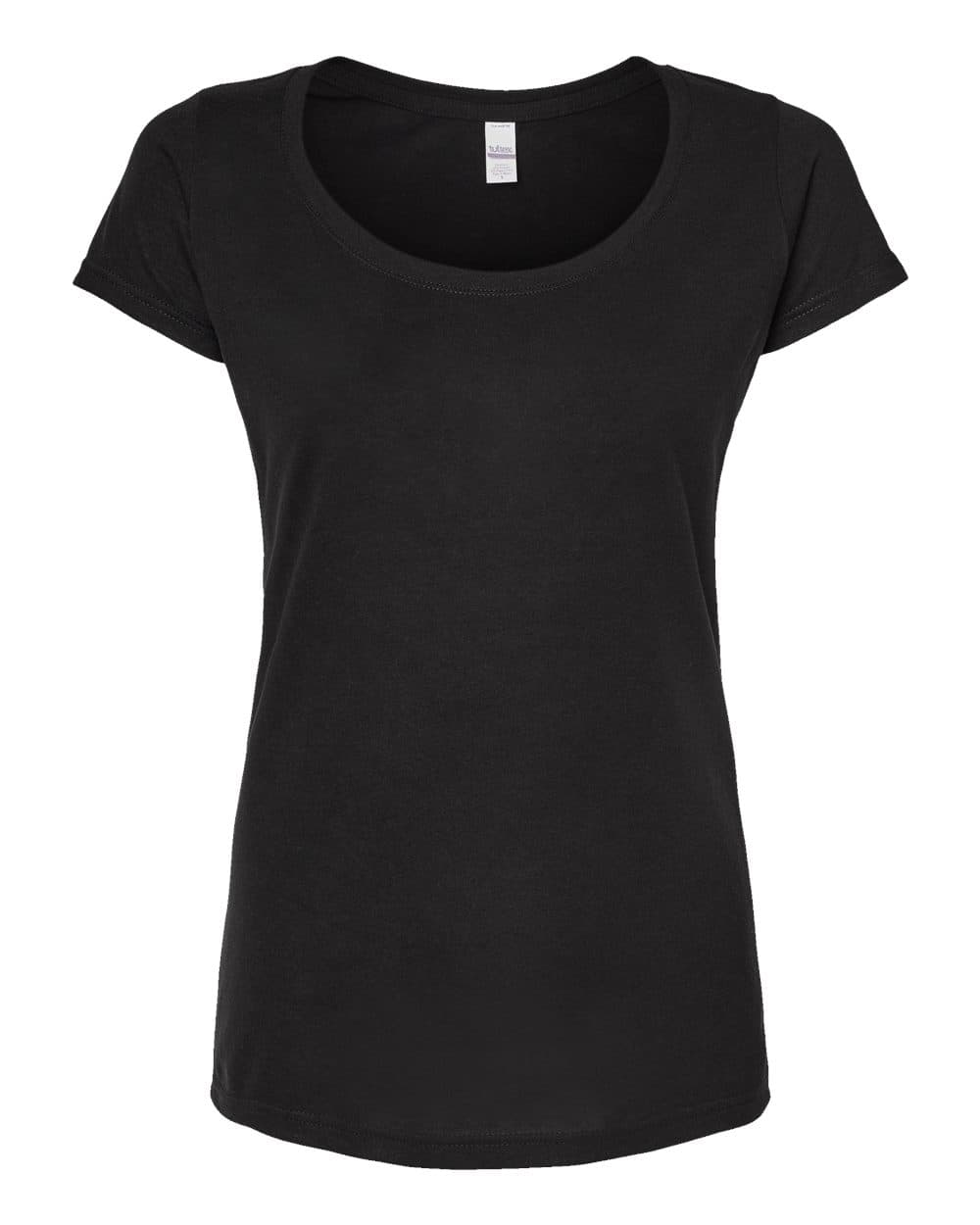 Tultex 243 Women's Poly-Rich Scoop Neck T-Shirt in Black