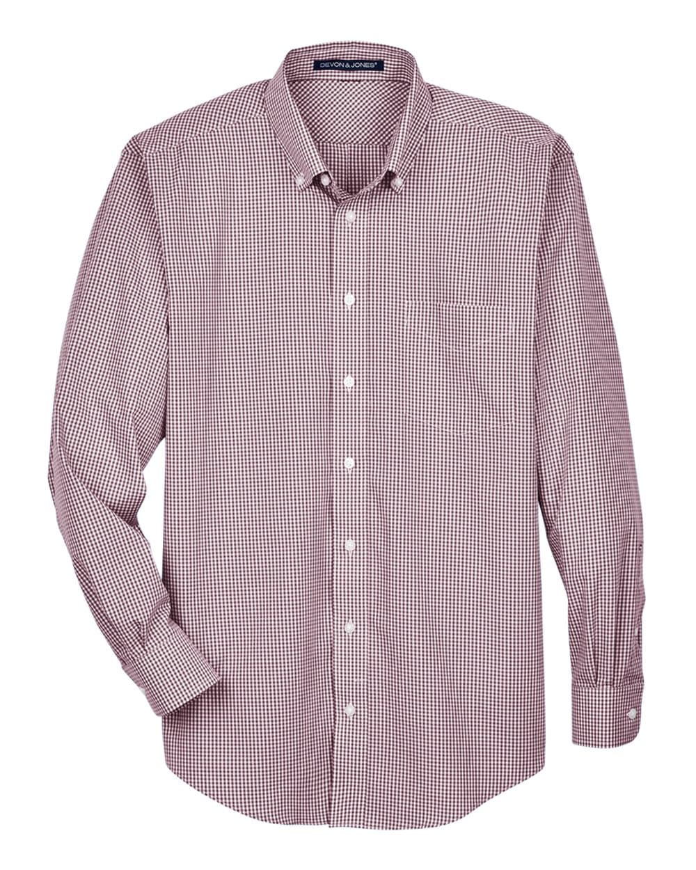 Devon & Jones D640 Men's Crown Collection Gingham Check Woven Dress Shirt
