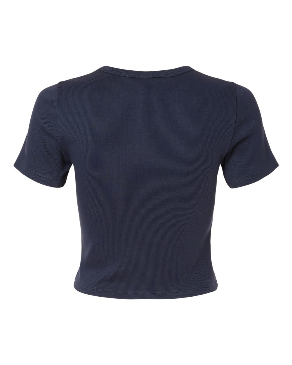 American Apparel BR210 Women's Baby Rib Fitted Cropped Tee in Navy