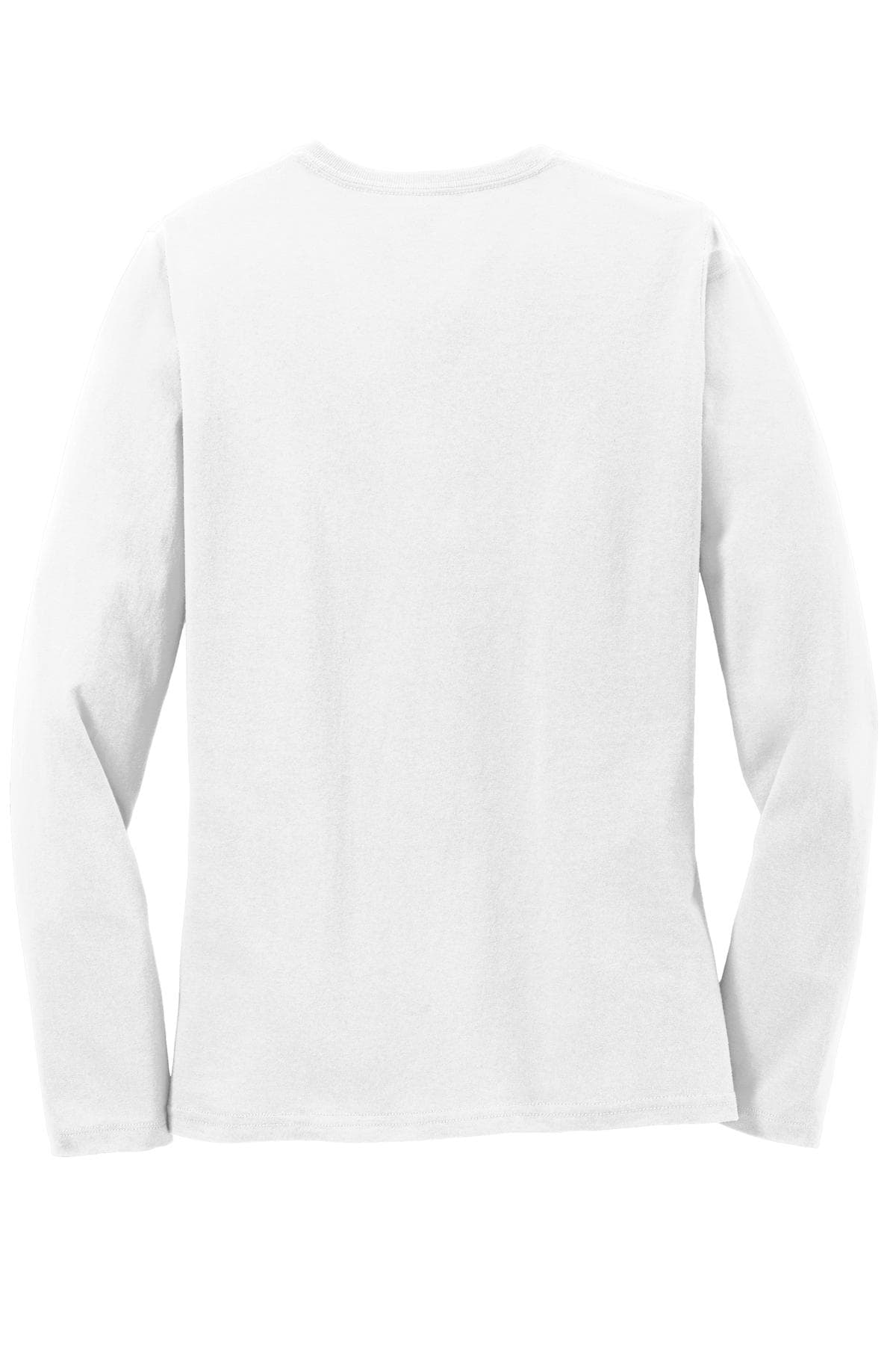 Port & Co LPC54LS Women's Long Sleeve Core Cotton Tee in White
