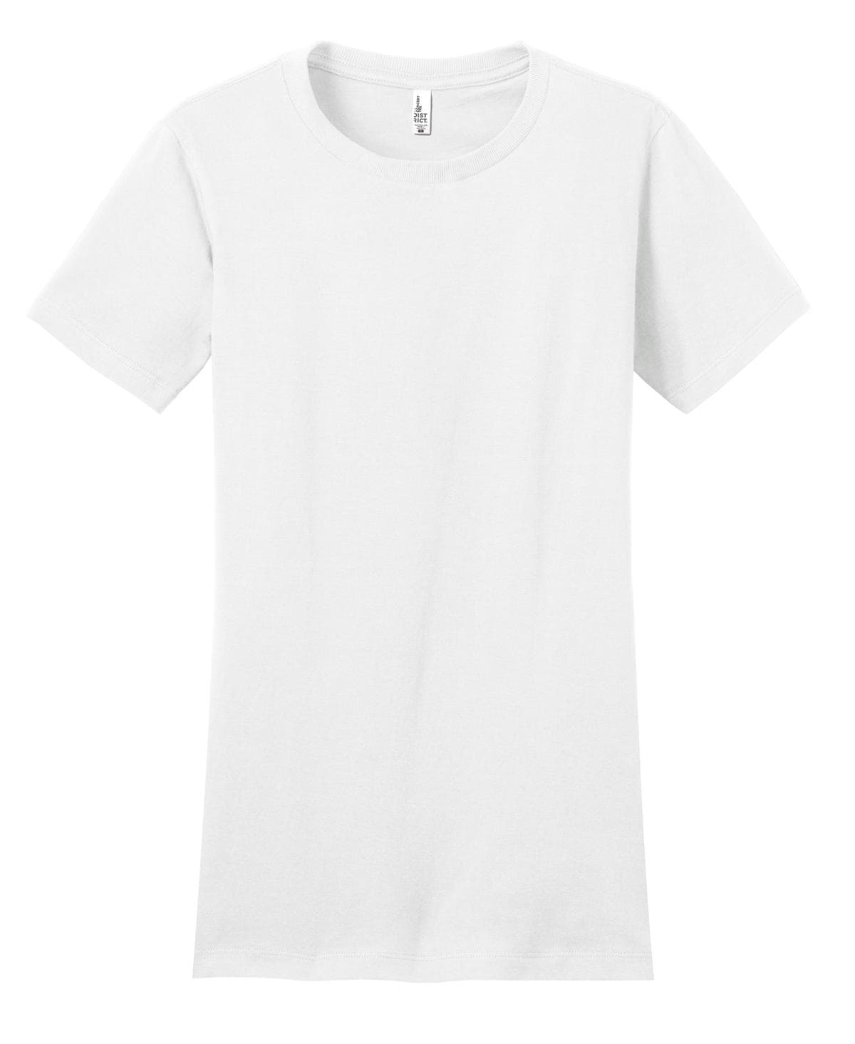 District DT5001 Women's Fitted The Concert Tee in White