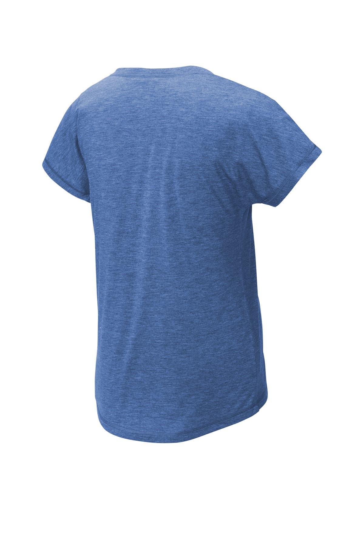 Sport-Tek LST401 Women's PosiCharge Tri-Blend Wicking Dolman Tee in True Royal Heather