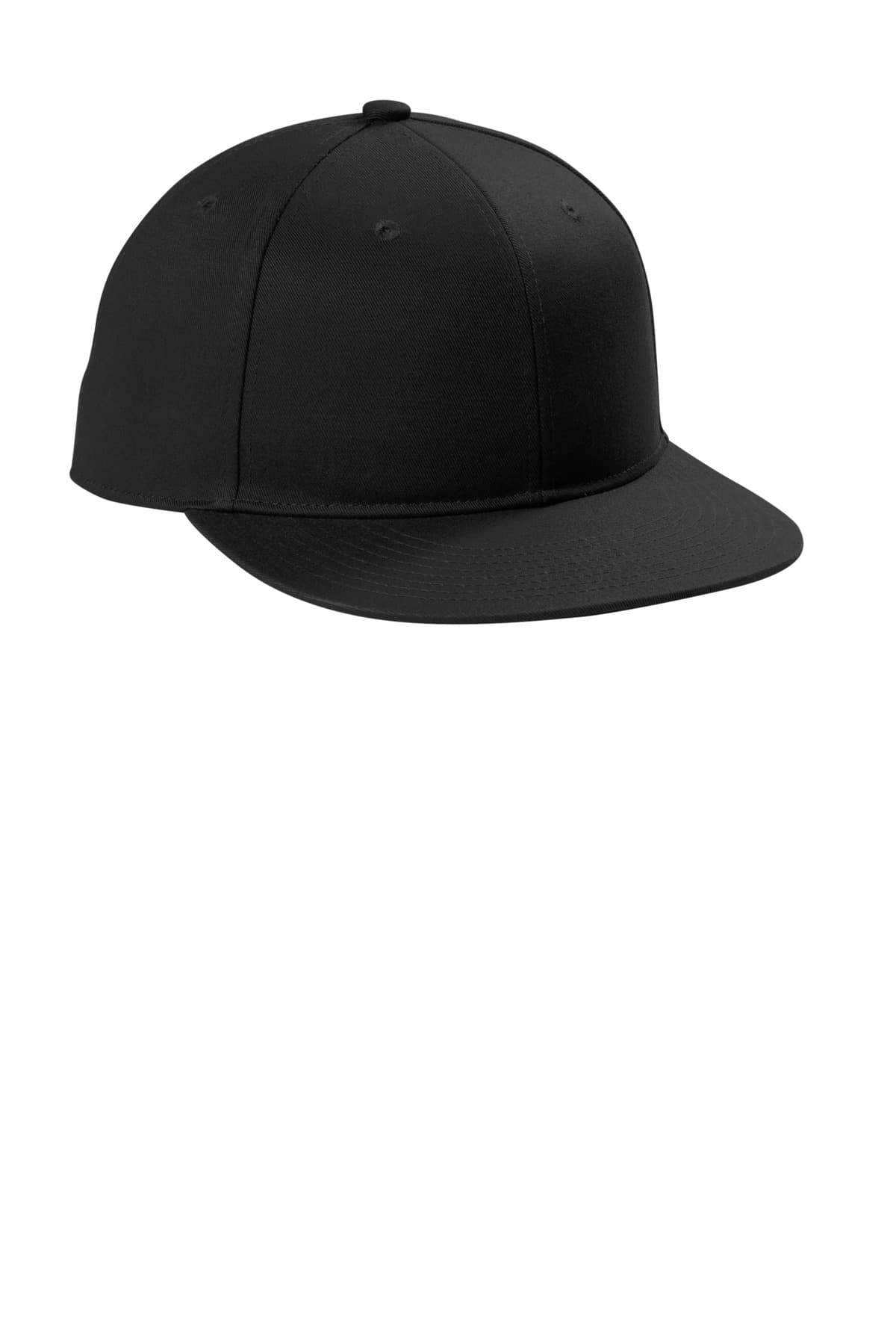 Port Authority C406 Snapback Flat Bill Cap in Black