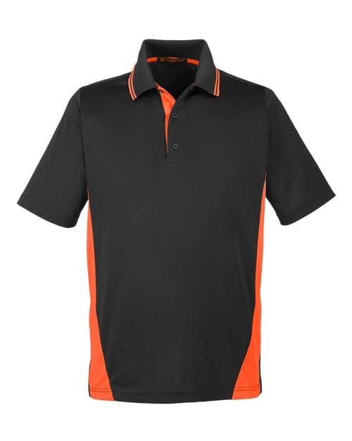 Harriton M386 in Black/ Team Orange