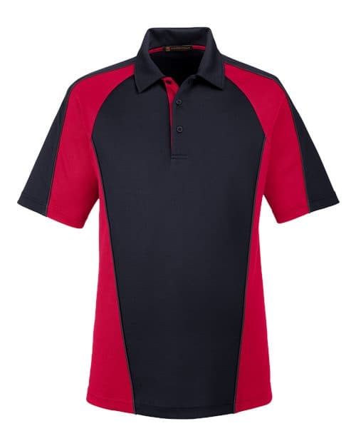 Harriton M385 in Black/ Red/ Dark Charcoal
