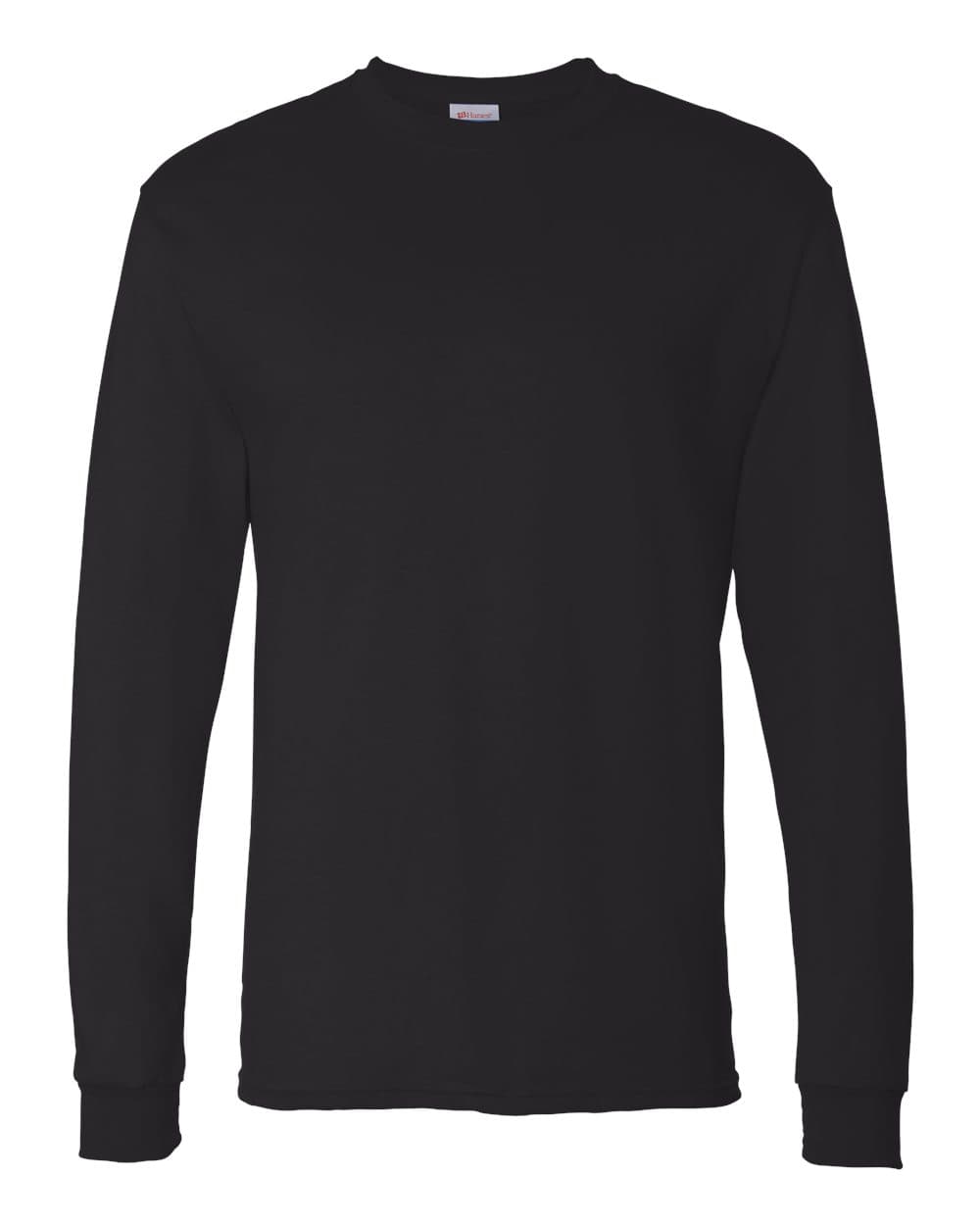 Hanes 5286 Unisex Essential-T Long Sleeve T-Shirt in Black