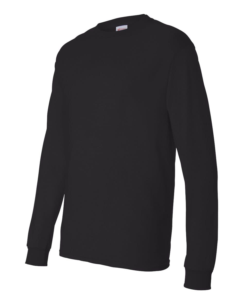 Hanes 5286 Unisex Essential-T Long Sleeve T-Shirt in Black