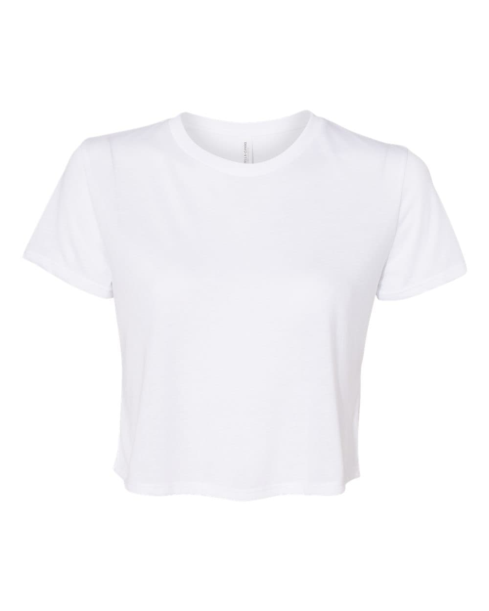 BELLA + CANVAS 8882 Women’s Flowy Crop Tee in White