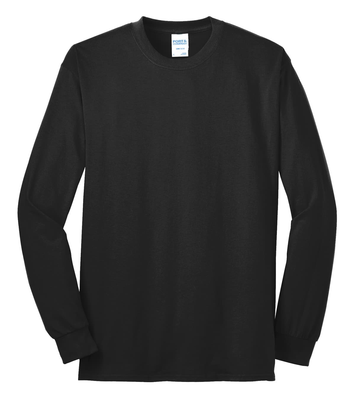 Port & Co PC55LS in Jet Black