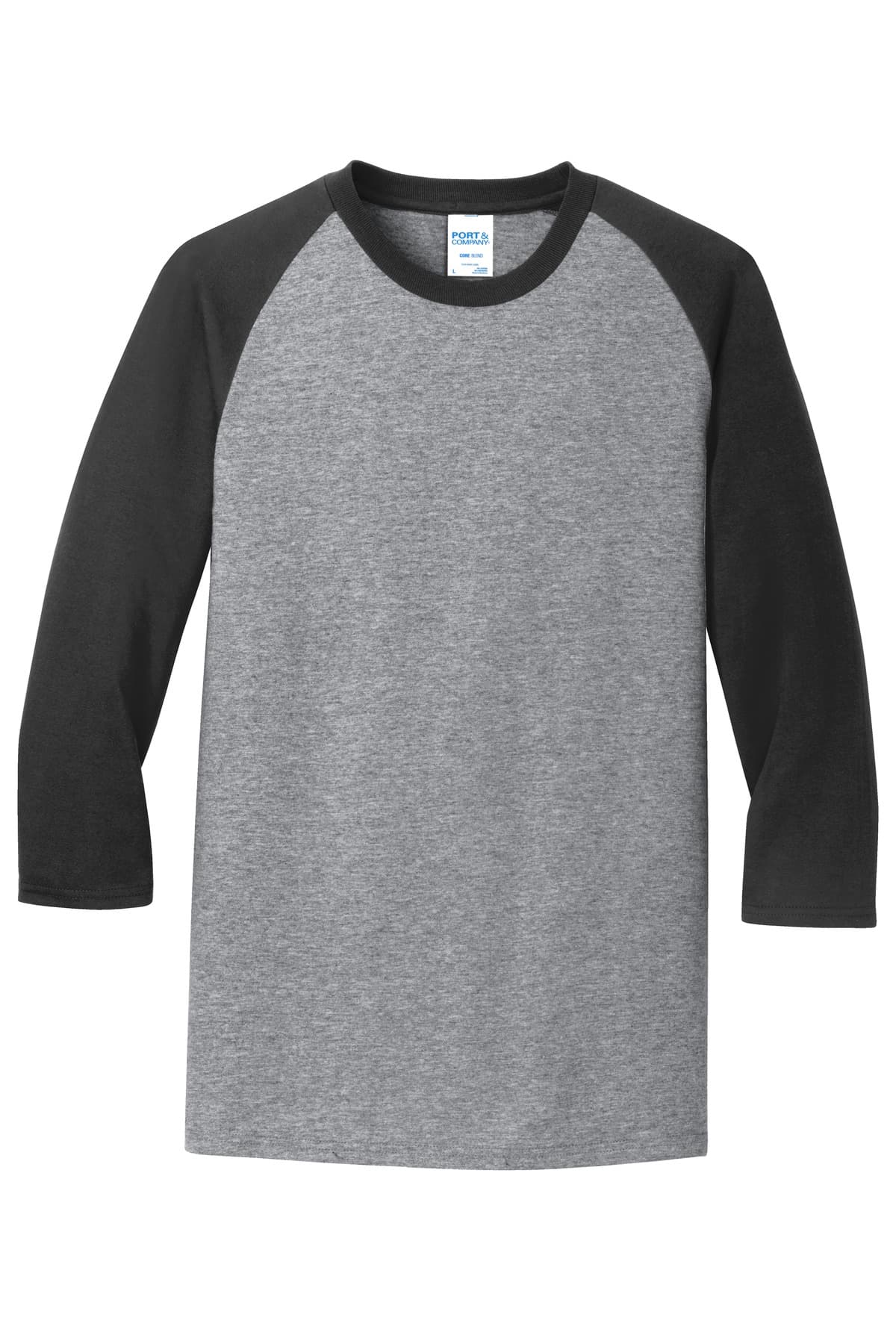 Port & Co PC55RS in Athletic Heather/ Jet Black