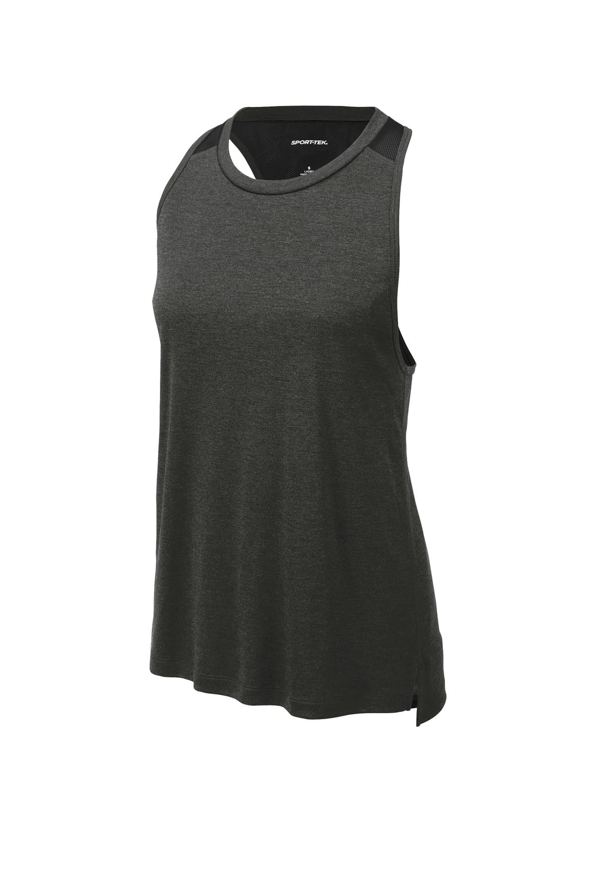 Sport-Tek LST466 in Black Heather/ Black