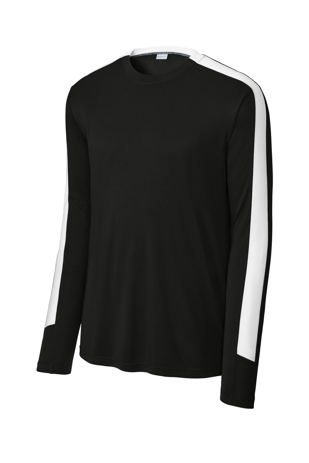 Sport-Tek ST100LS in Black/ White