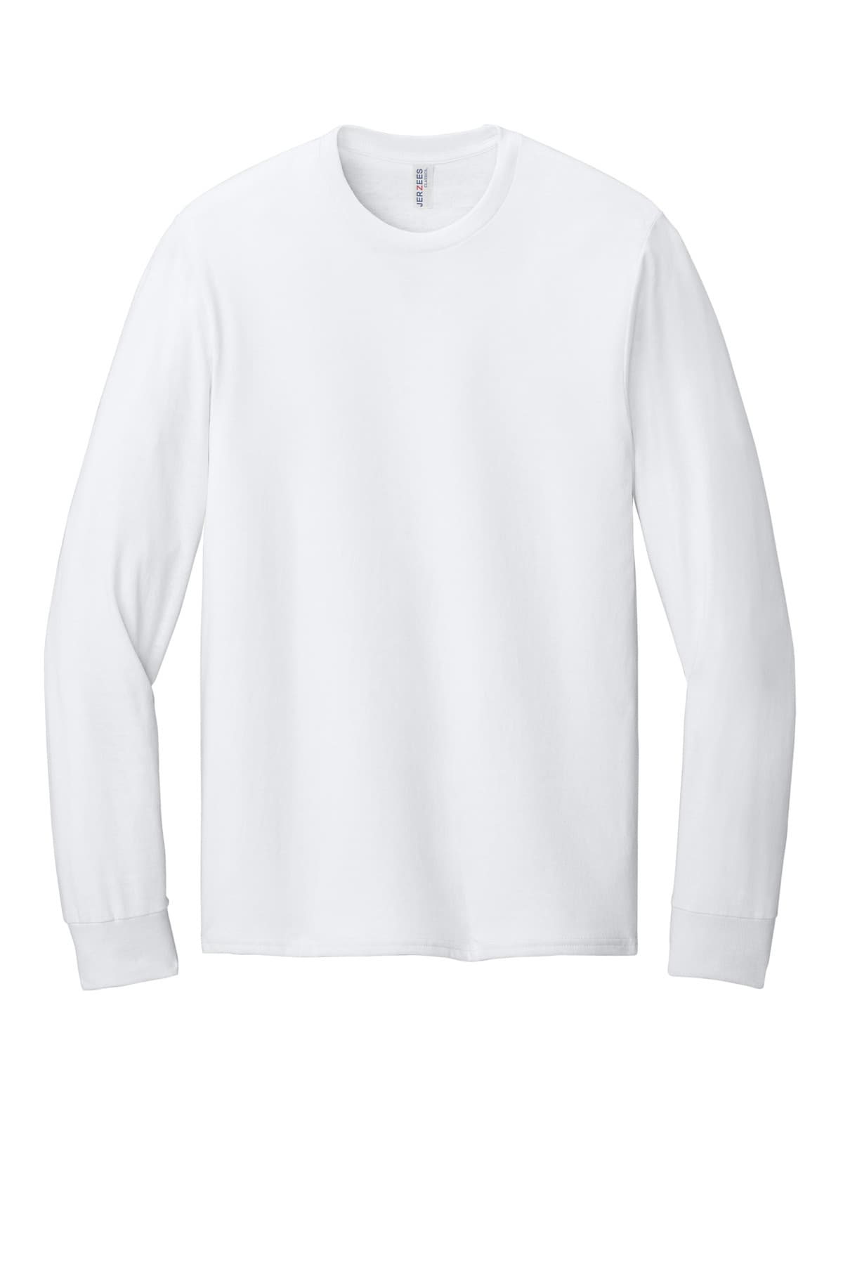 Jerzees 363L Classics Unisex Cotton Long Sleeve T-Shirt in White