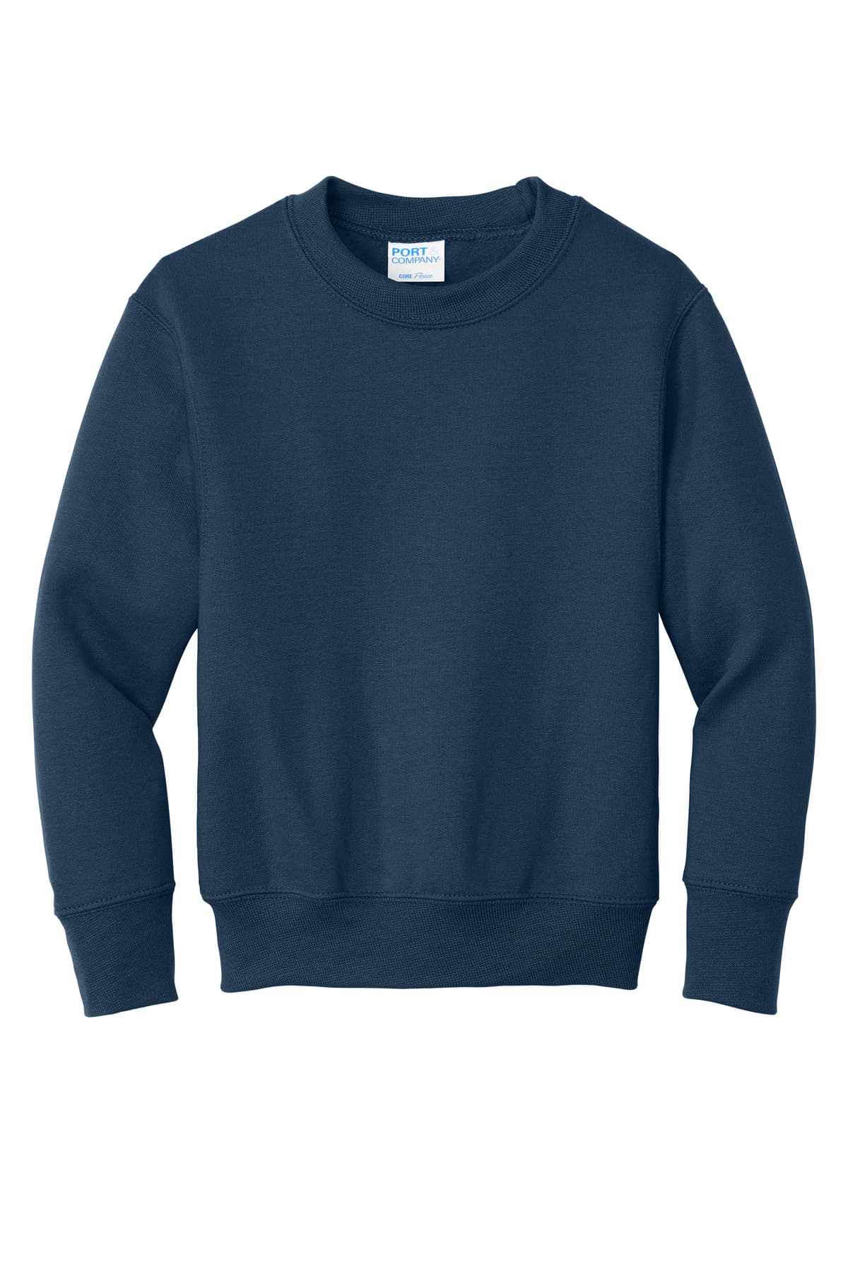 Port & Co PC78Y Youth Core Fleece Crewneck Sweatshirt in Navy