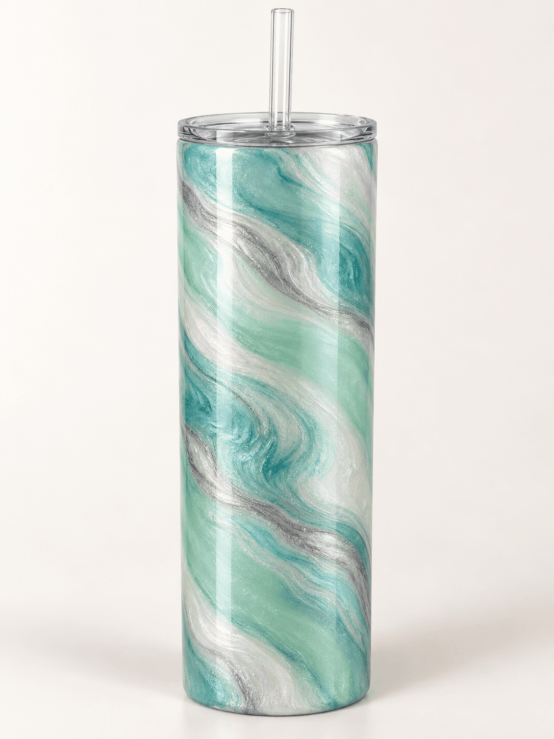 Seafoam Silver Swirl