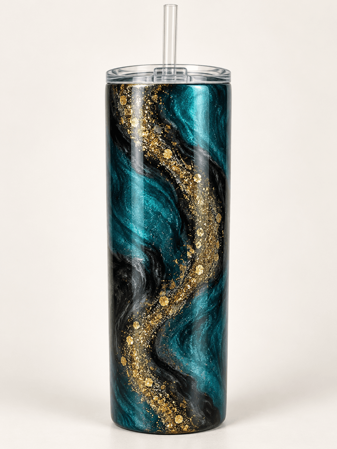 Teal Gold Resin Reverie